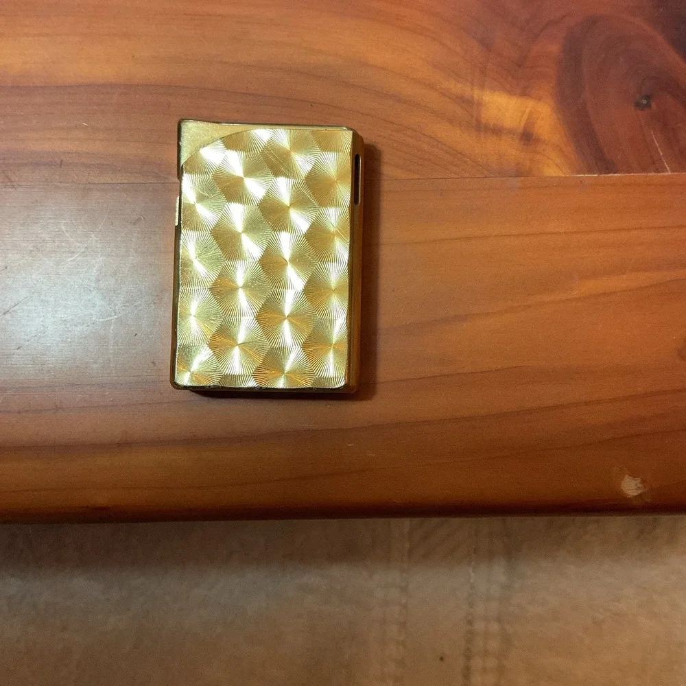 VTG Win Alfie Gold P-800 Swirl Engraved Butane Lighter Box Japan Looks New